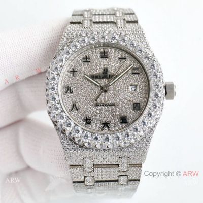 Swiss Quality Replica Audemars Piguet Full Iced Royal Oak Watch 8015 Automatic